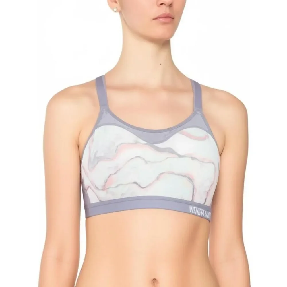 Victoria's Secret 32DD Sports Bra Marble Print Racerback incredible lightweight